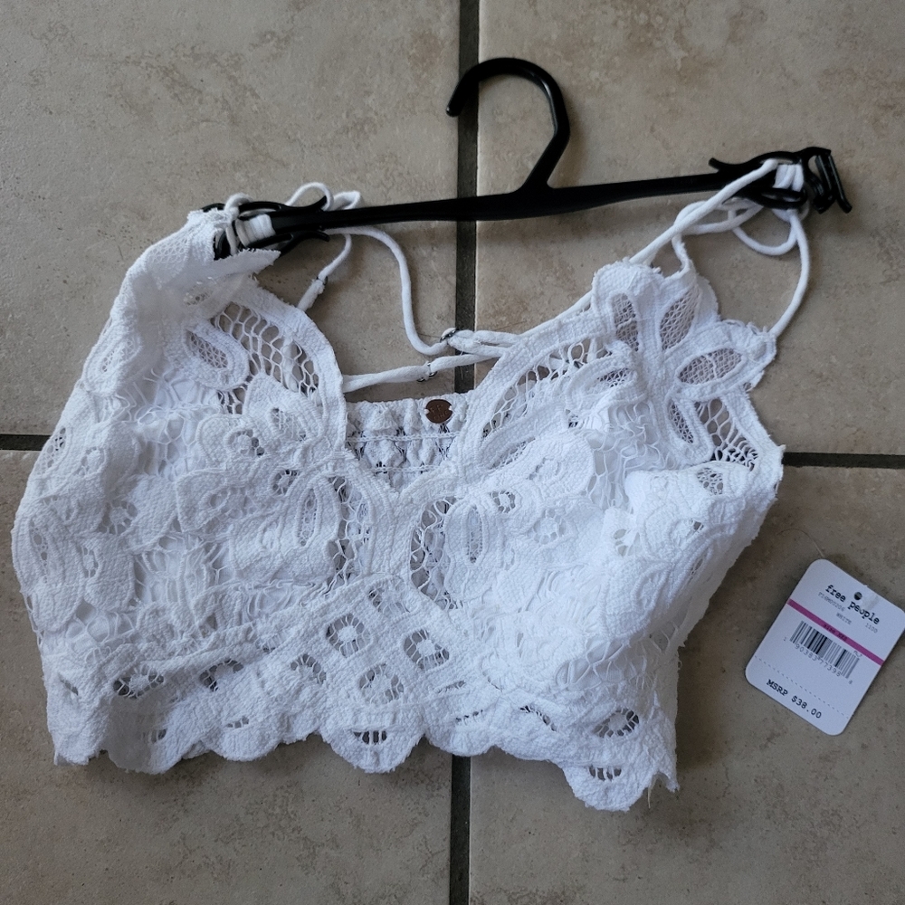 Free People XXS White Lace Top